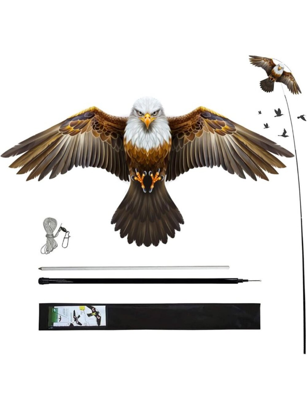13ft Bird Scarer Kite - Hawk & Eagle Design for Garden & Farm Protection